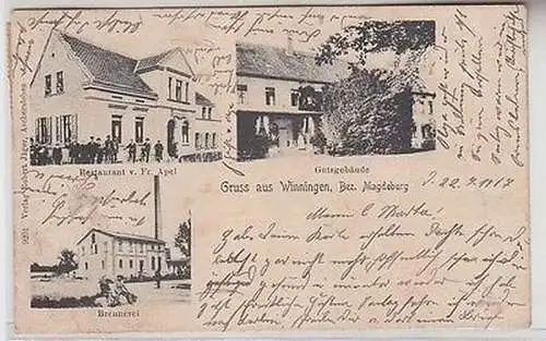 67412 Mehrbild Ak Gruß aus Winningen Restaurant, Gutsgebäude, Brauerei 1907