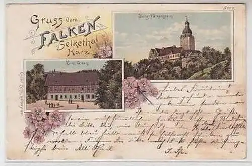 58125 Mehrbild Ak Gruss vom Falken Selkethal Harz 1899