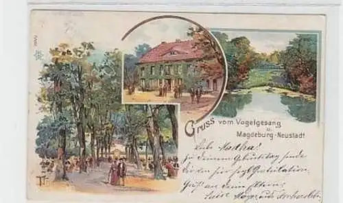 32908 Ak Lithographie Gruß vom Vogelgesang 1902