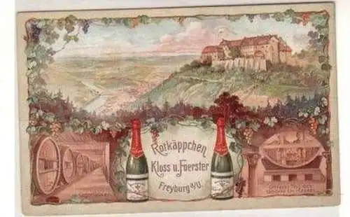 48423 Reklame Ak Freyburg a.U. Rotkäppchen Sekt um 1910