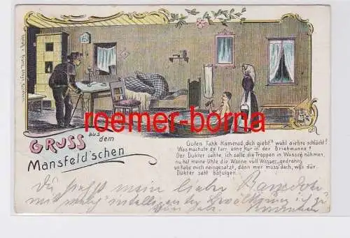 80572 Ak Lithografie Gruss aus dem Mansfeld´schen 1902