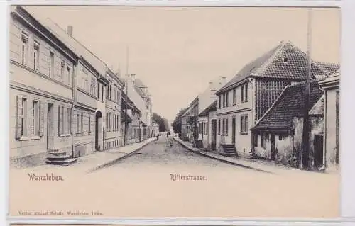 91098 Ak Wanzleben Ritterstrasse um 1900