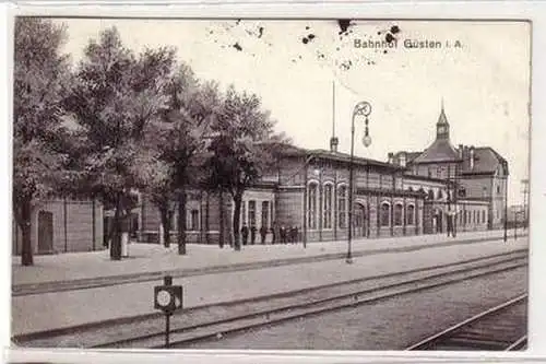 55887 Ak Bahnhof Güsten in Anhalt 1914