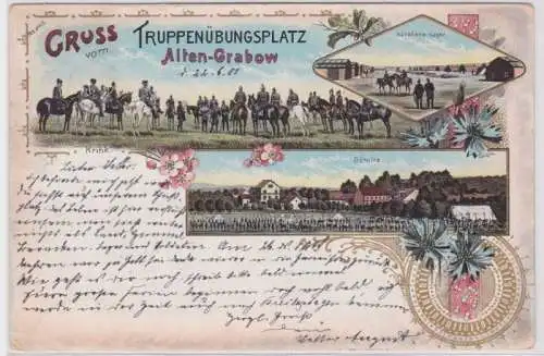 93929 Ak Lithographie Gruß vom Truppenübungsplatz Alten-Grabow 1901