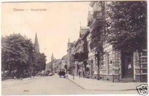 23447 Ak Dessau Albrechtsplatz mit Friseur 1912