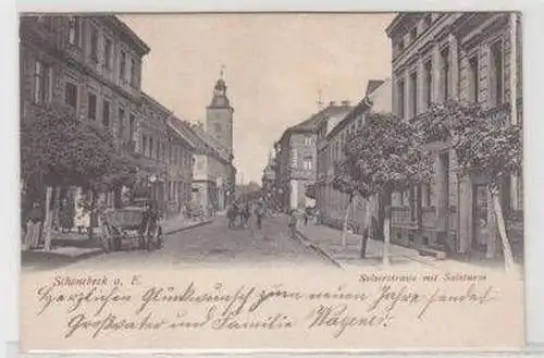 49365 Ak Schönebeck Salzerstraße mit Salzturm 1904