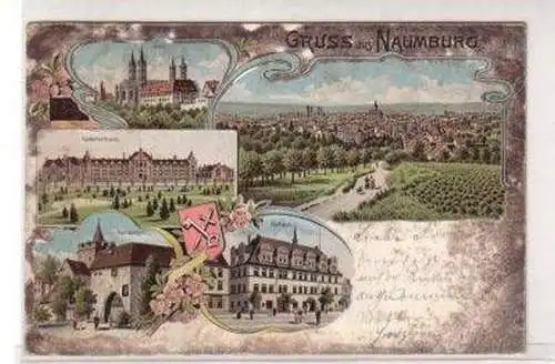 48317 Ak Litho Gruss aus Naumburg Kadettenhaus usw. 1902