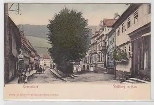 57428 Ak Stolberg im Harz Strassenbild um 1900