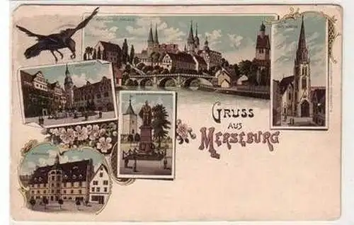 56608 Ak Lithographie Gruß aus Merseburg 1903