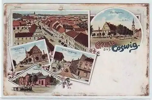 45084 Ak Lithographie Gruss aus Coswig 1910