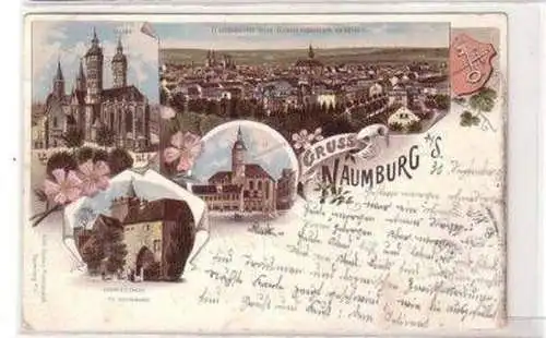 48300 Ak Lithografie Gruss aus Naumburg 1896