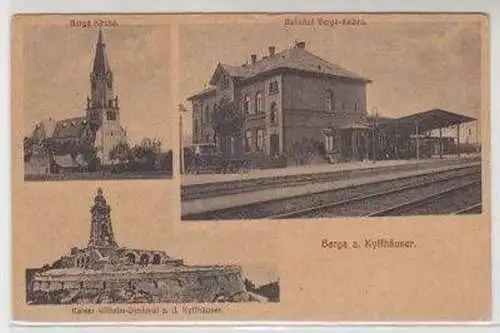 49132 Mehrbild Ak Berga am Kyffhäuser Bahnhof um 1918