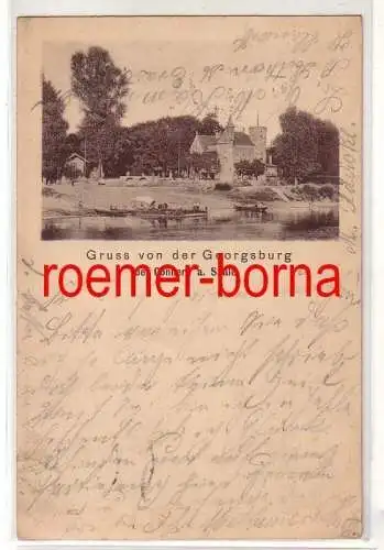 80286 Ak Gruß von der Georgsburg bei Cönnern an der Saale 1896