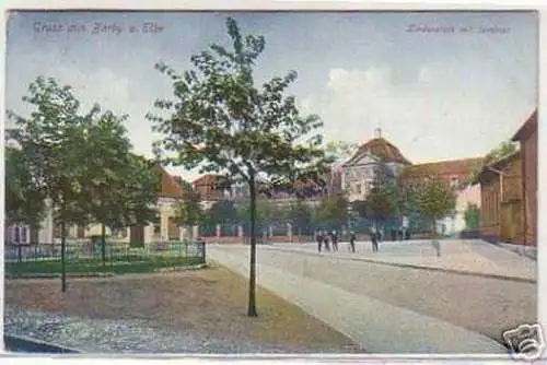 07497 Ak Gruß aus Barby an der Elbe Lindenplatz 1909