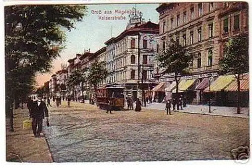 15780 Ak Gruss aus Magdeburg Kaiserstrasse 1915