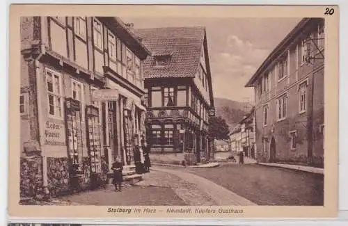 91153 Ak Stolberg Harz Neustadt Kupfers Gasthaus um 1930