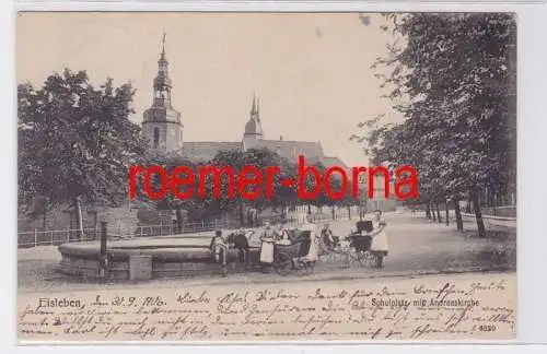 71230 Ak Eisleben Schulplatz mit Andreaskirche 1906