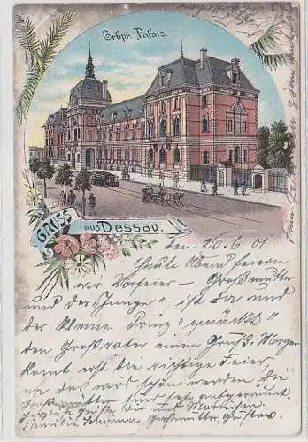 71626 Ak Lithographie Gruss aus Dessau Erbpr. Palais 1901