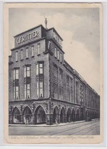 90526 AK Halle an der Saale - Ritterhaus, Leipziger Str. Spielwarenhandlung 1936