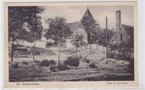 87936 Ak Groß Rottmersleben Partie an der Kirche 1926