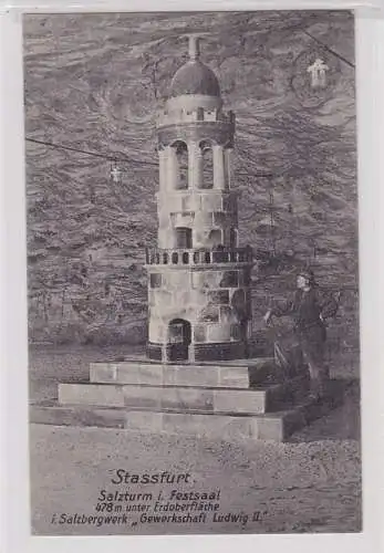 59105 Feldpost Ak Stassfurt Salzturm im Festsaal 1915