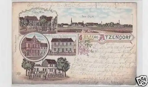 04231 Ak Lithografie Gruss aus Atzendorf 1898