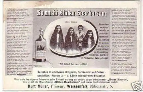 29636 Reklame Ak Weissenfels Frisör Kurt Müller um 1925