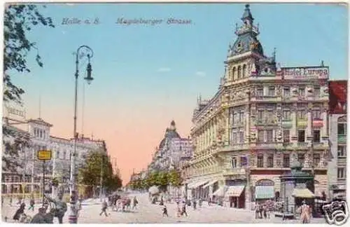 24832 Ak Halle a.S. Magdeburger Strasse um 1910