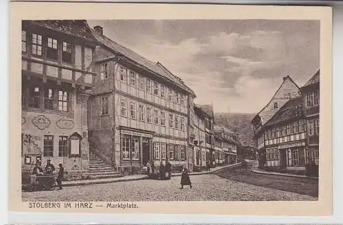 70518 Ak Stolberg im Harz Marktplatz Friseut Gustav Kieling um 1930