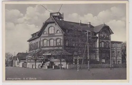 98166 Ak Altengrabow Schule (früher Berghotel) 1934