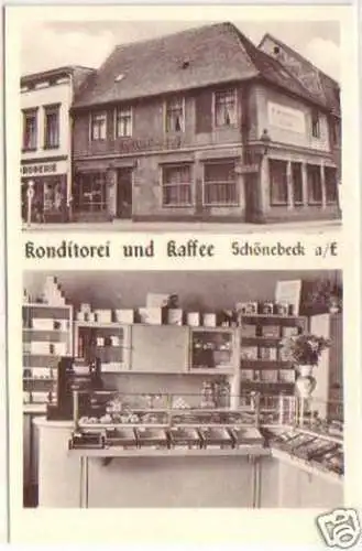 17181 Ak Schönebeck Konditorei & Kaffee um 1930