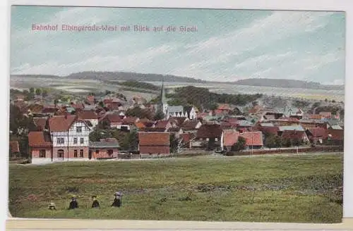 59534 Ak Bahnhof Elbingerode West mit Blick auf die Stadt um 1910