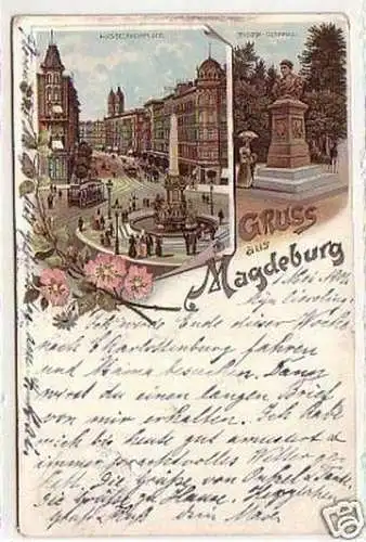 33449 Ak Lithographie Gruss aus Magdeburg 1901