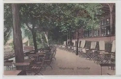 56267 Ak Magdeburg Etablissement Salzquelle um 1920