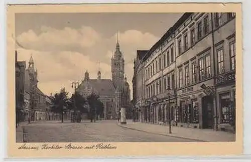 25033 Ak Dessau Zerbster Strasse mit Rathaus 1939