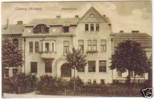 23939 Ak Coswig (Anhalt) Realschule 1918