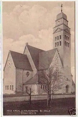 07556 Ak Falkenberg Bez. Halle neue Kirche um 1915