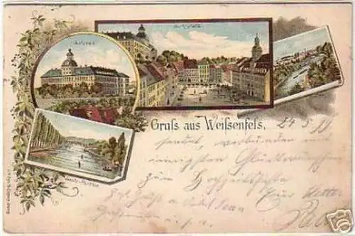 16500 Ak Lithographie Gruß aus Weissenfels 1899