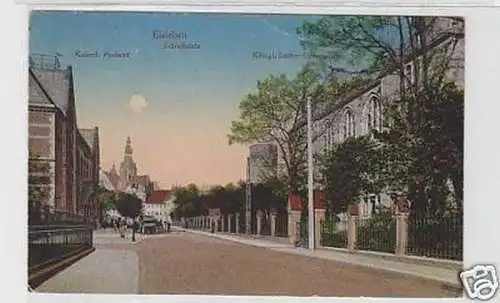 34844 Ak Eisleben Postamt und Gymnasium 1918