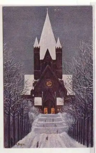 46840 Ak Halle a.S. Pauluskirche im Winter um 1910