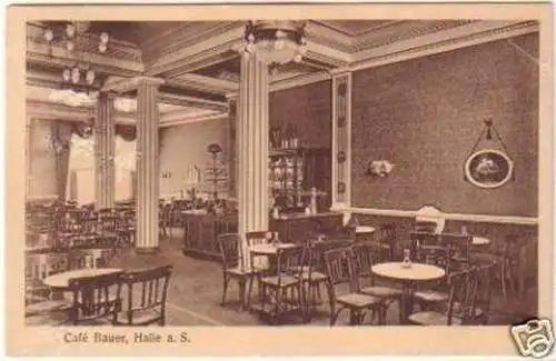 20366 Ak Halle an der Saale Café Bauer 1914