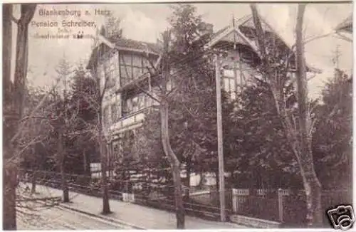 20830 Ak Blankenburg a. Harz Pension Schreiber 1909