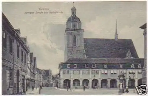 23916 Ak Dessau Zerbster Straße m. Schloßkirche um 1920