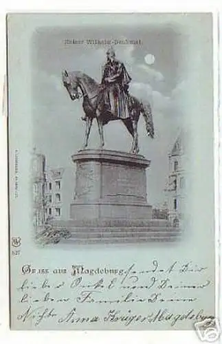 08705 Mondscheinkarte Gruß aus Magdeburg 1898