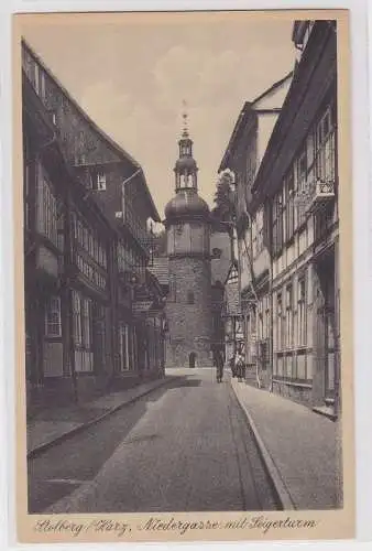 91150 AK Stolberg / Harz - Niedergasse mit Steigerturm um 1920