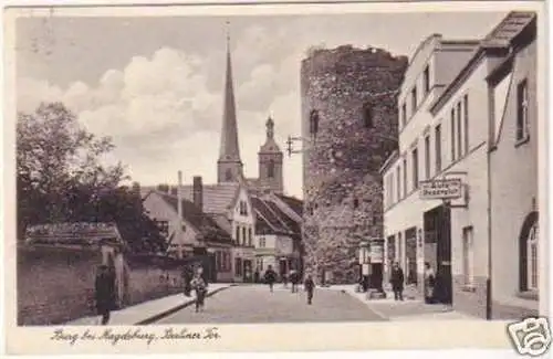 00913 Ak Burg bei Magdeburg Berliner Tor um 1930