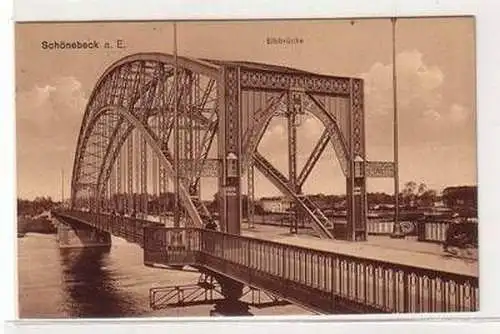 54061 Feldpost Ak Schönebeck an der Elbe Elbbrücke 1914