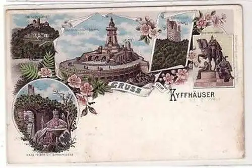 33421 Ak Lithographie Gruß vom Kyffhäuser 1901