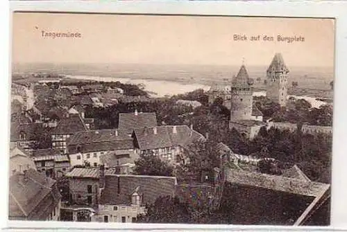 35466 Ak Tangermünde Blick auf den Burgplatz um 1910