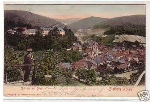 31353 Ak Stolberg im Harz Schloss mit Stadt 1903